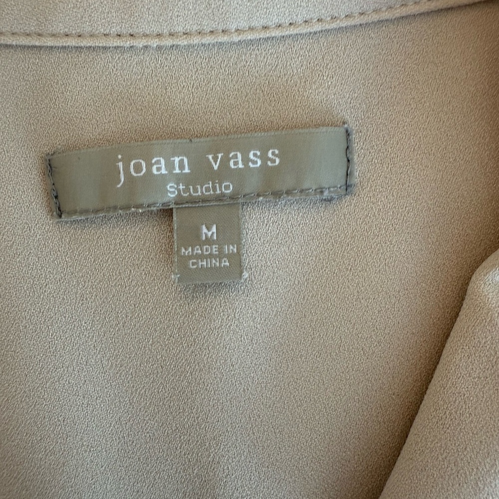 Joan Vass Studio Tan Split Side Button Tunic M - Picture 6 of 7